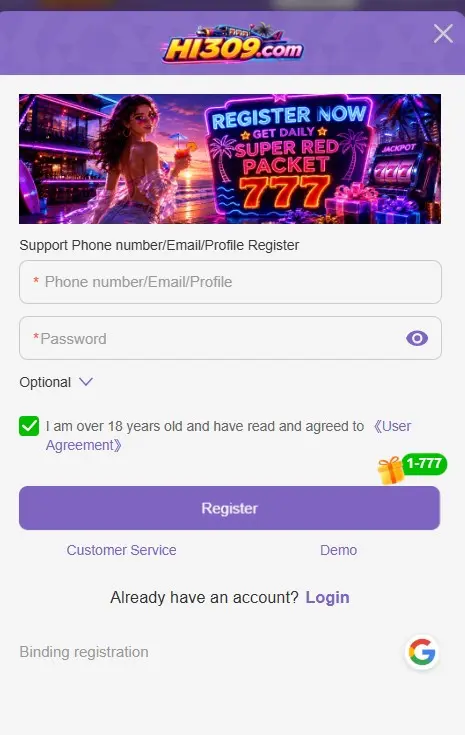 hi309 apk registration